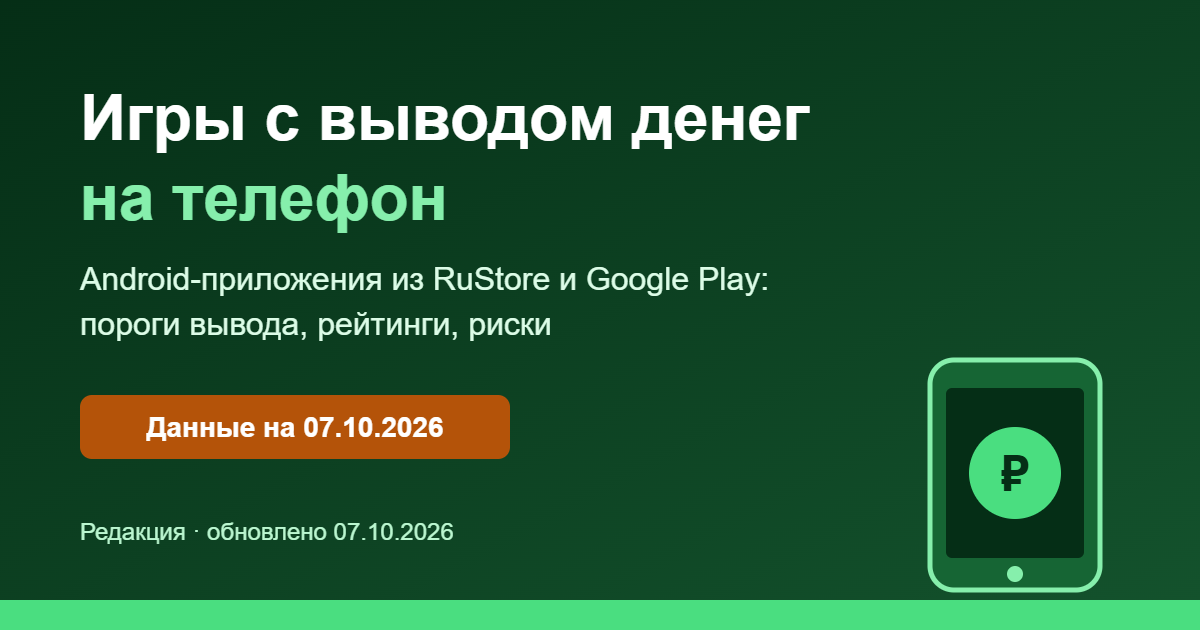 Игры с выводом денег на телефон: Android-приложения из RuStore и Google Play