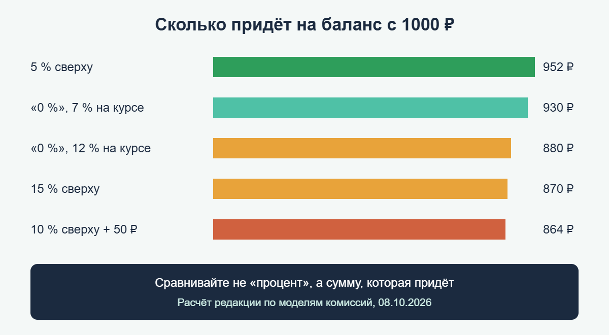 Диаграмма: сколько придёт на баланс Steam с 1000 ₽ при разных моделях комиссии
