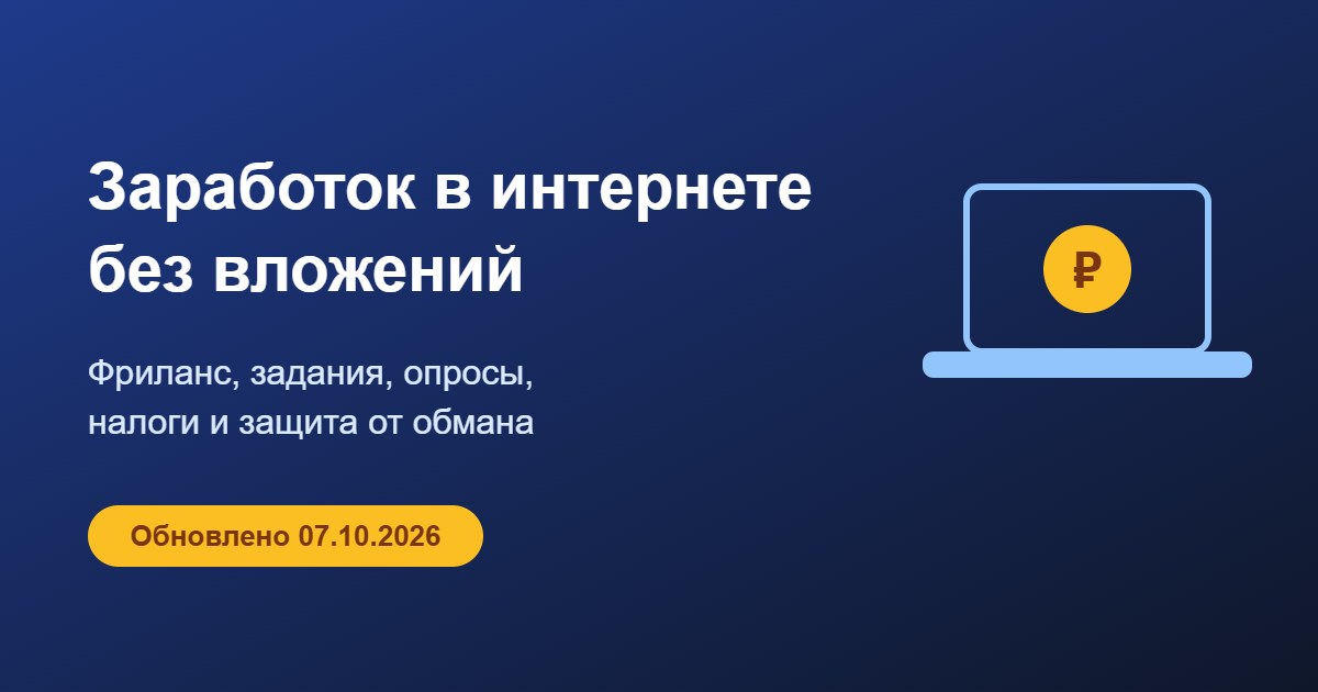 Заработок в интернете без вложений: фриланс, задания, опросы, налоги
